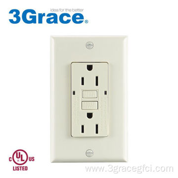 15 Amp Light Almond Self Test GFCI Outlet